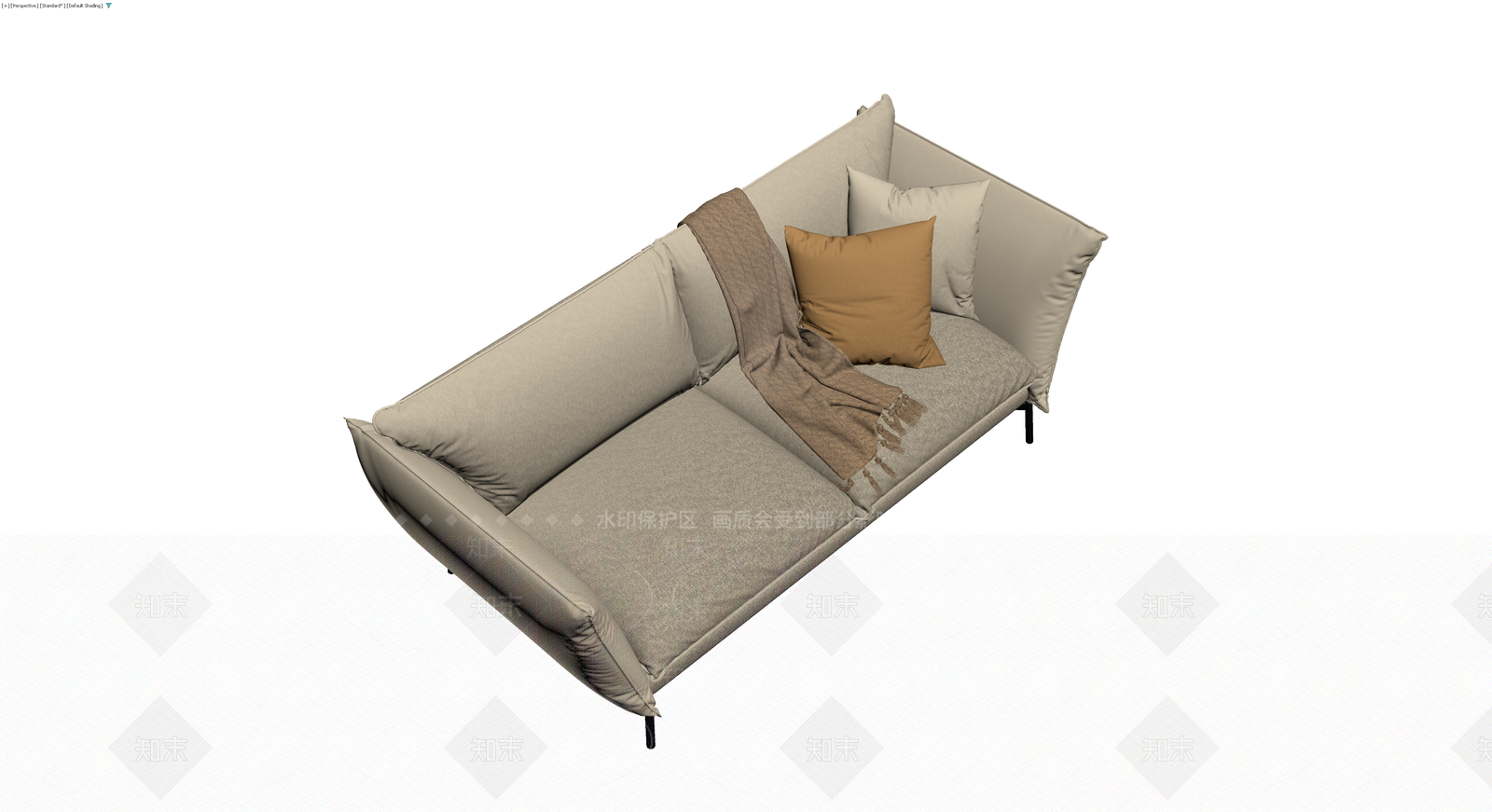 现代风格布艺沙发组合3D模型下载【ID:1230138612】