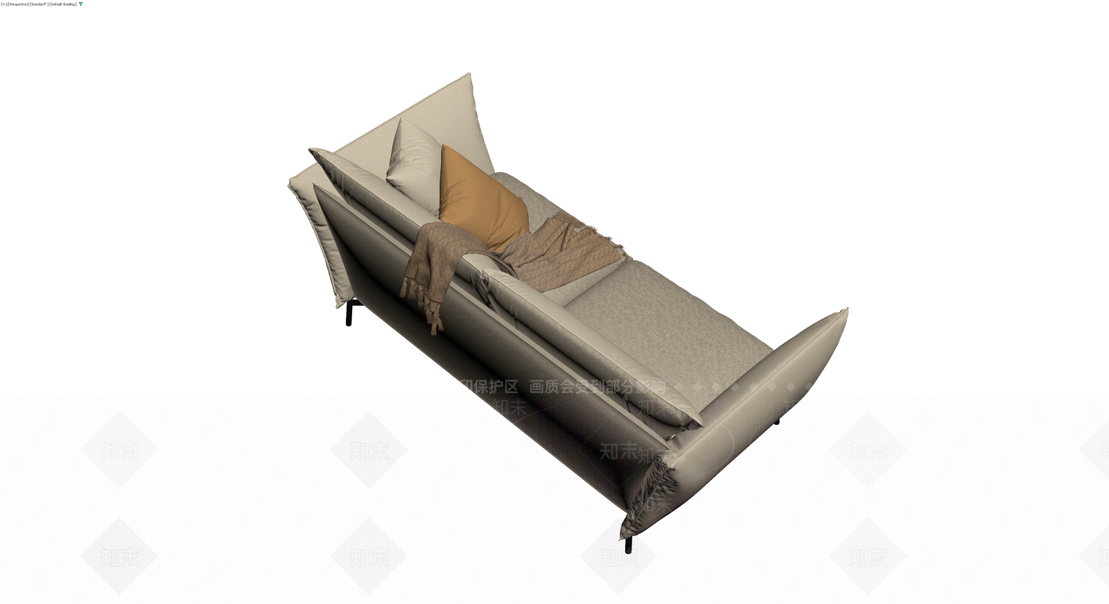 现代风格布艺沙发组合3D模型下载【ID:1230138612】