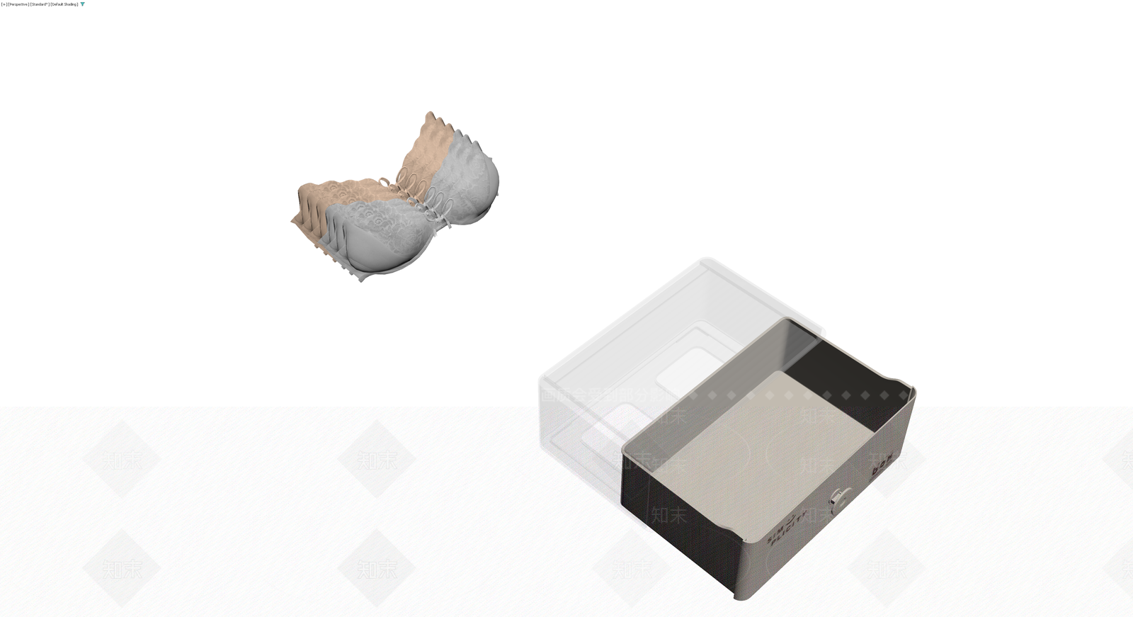 收纳盒与内衣组合3D模型下载【ID:1229613684】