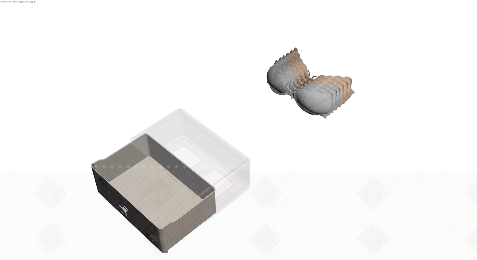 收纳盒与内衣组合3D模型下载【ID:1229613684】