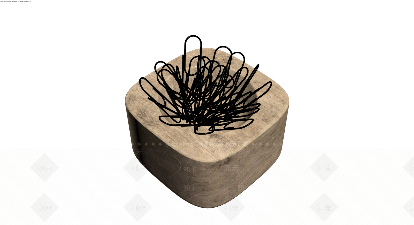 木质收纳盒配回形针3D模型下载【ID:1230580327】