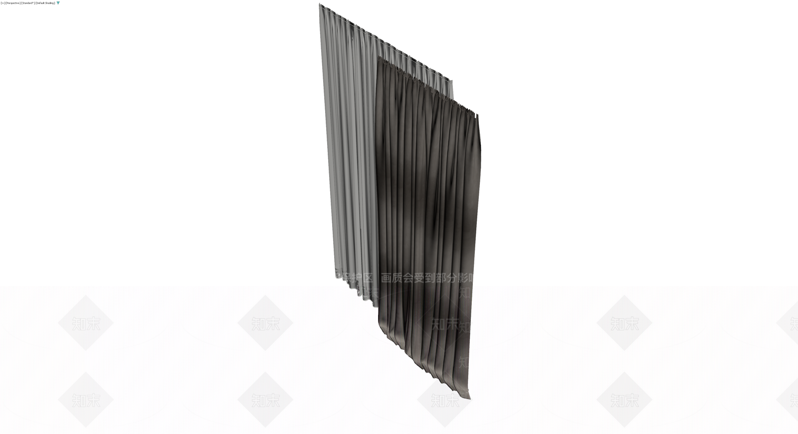 双开布艺窗帘模型3D模型下载【ID:1229962894】