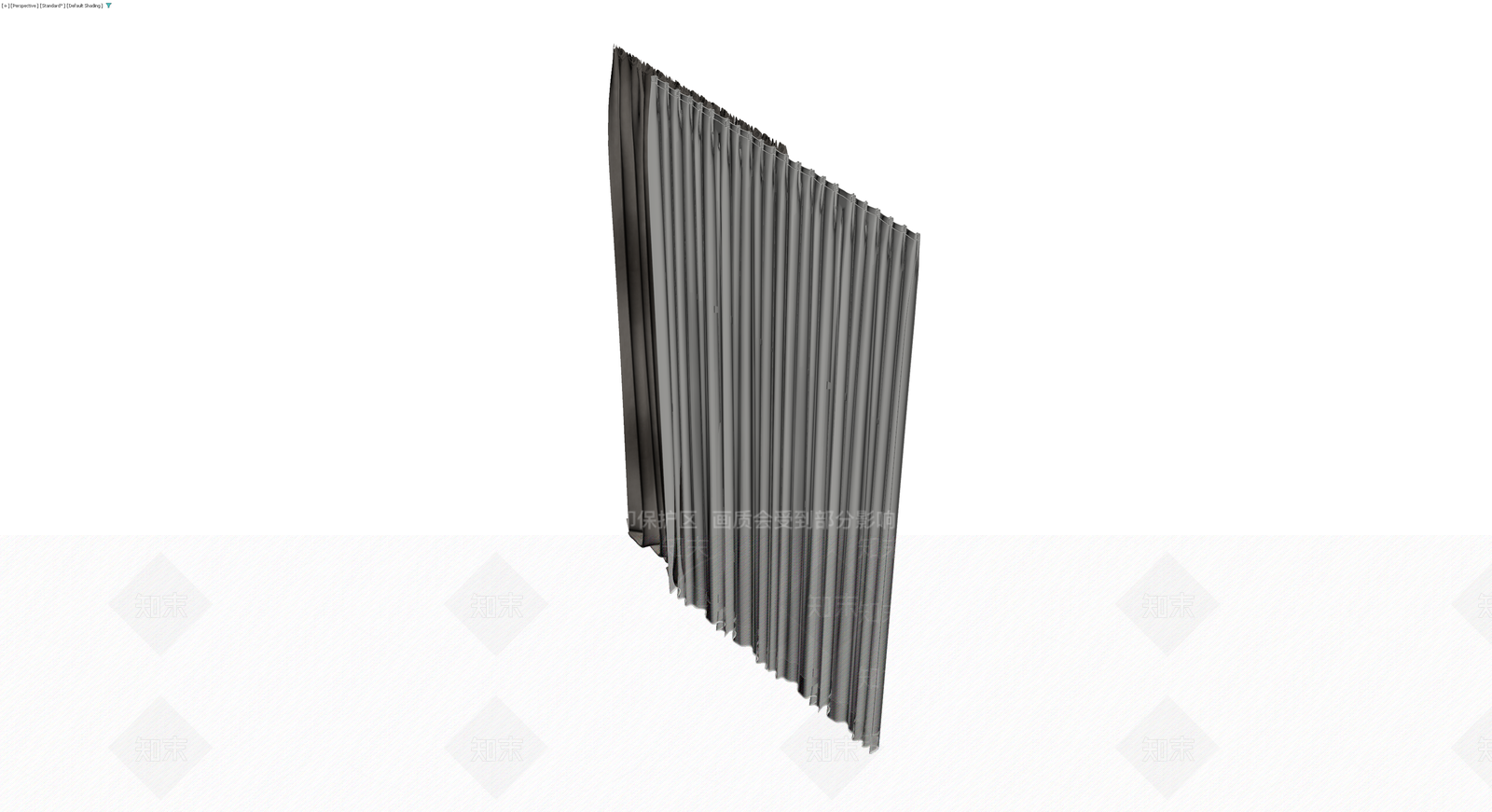 双开布艺窗帘模型3D模型下载【ID:1229962894】