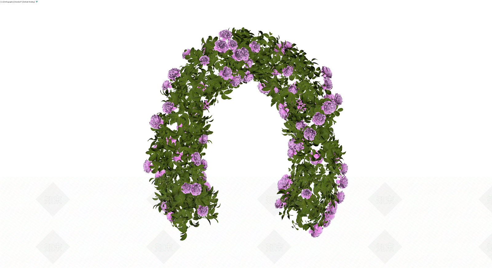 紫色花卉拱门景观3D模型下载【ID:1229605377】