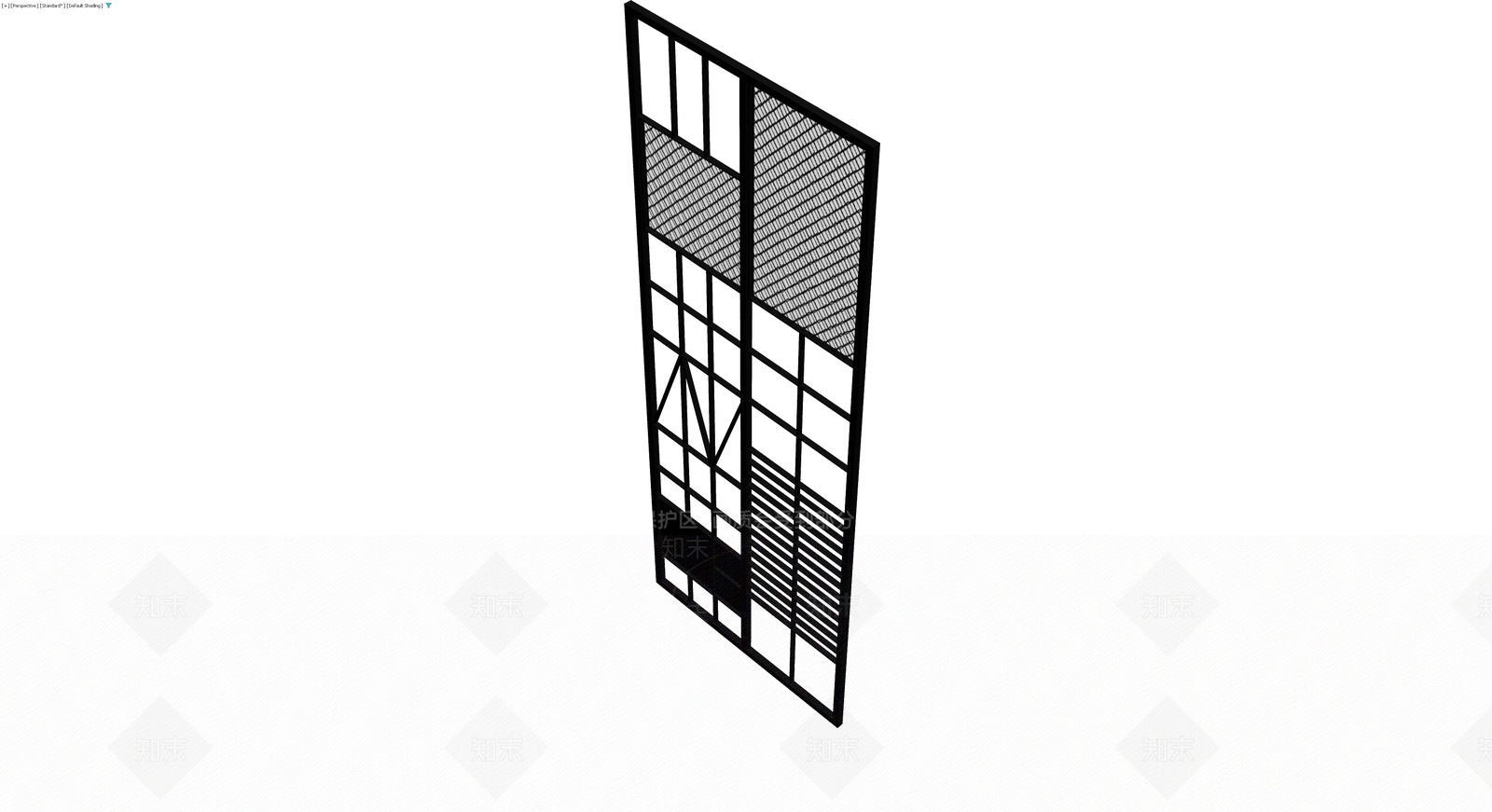 黑框几何图案屏风3D模型下载【ID:1230741201】