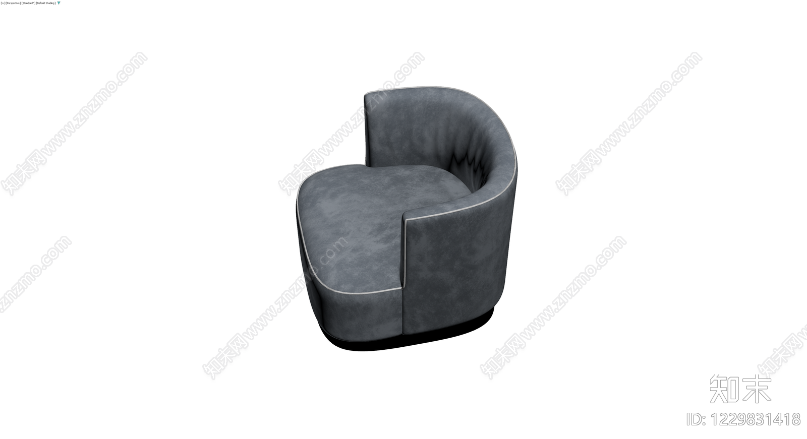 灰色布艺扶手椅3D模型下载【ID:1229831418】