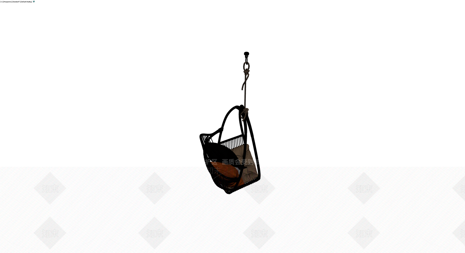 黑色编织吊椅组合3D模型下载【ID:1230330338】