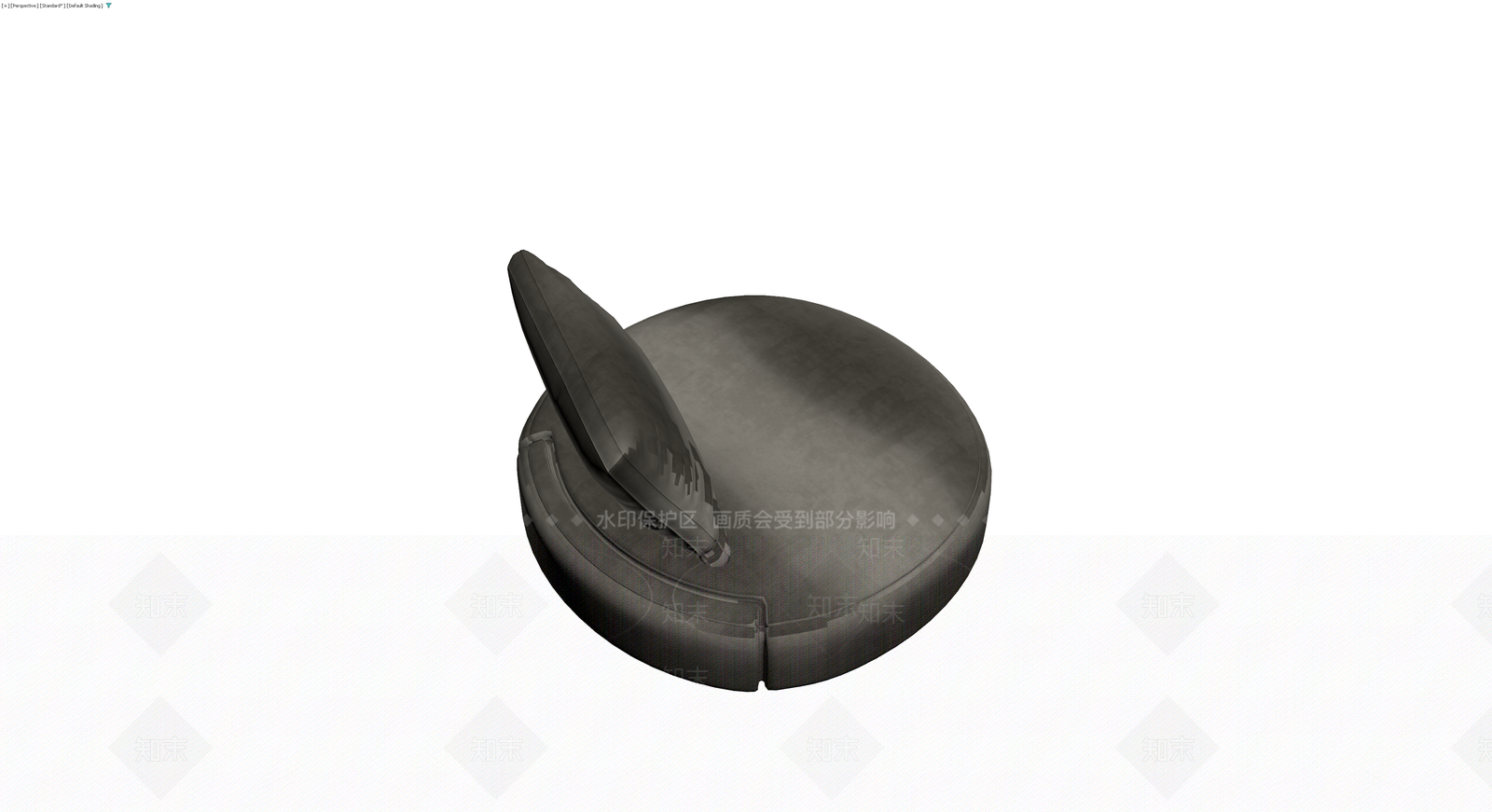 圆形灰色软包沙发3D模型下载【ID:1230355272】