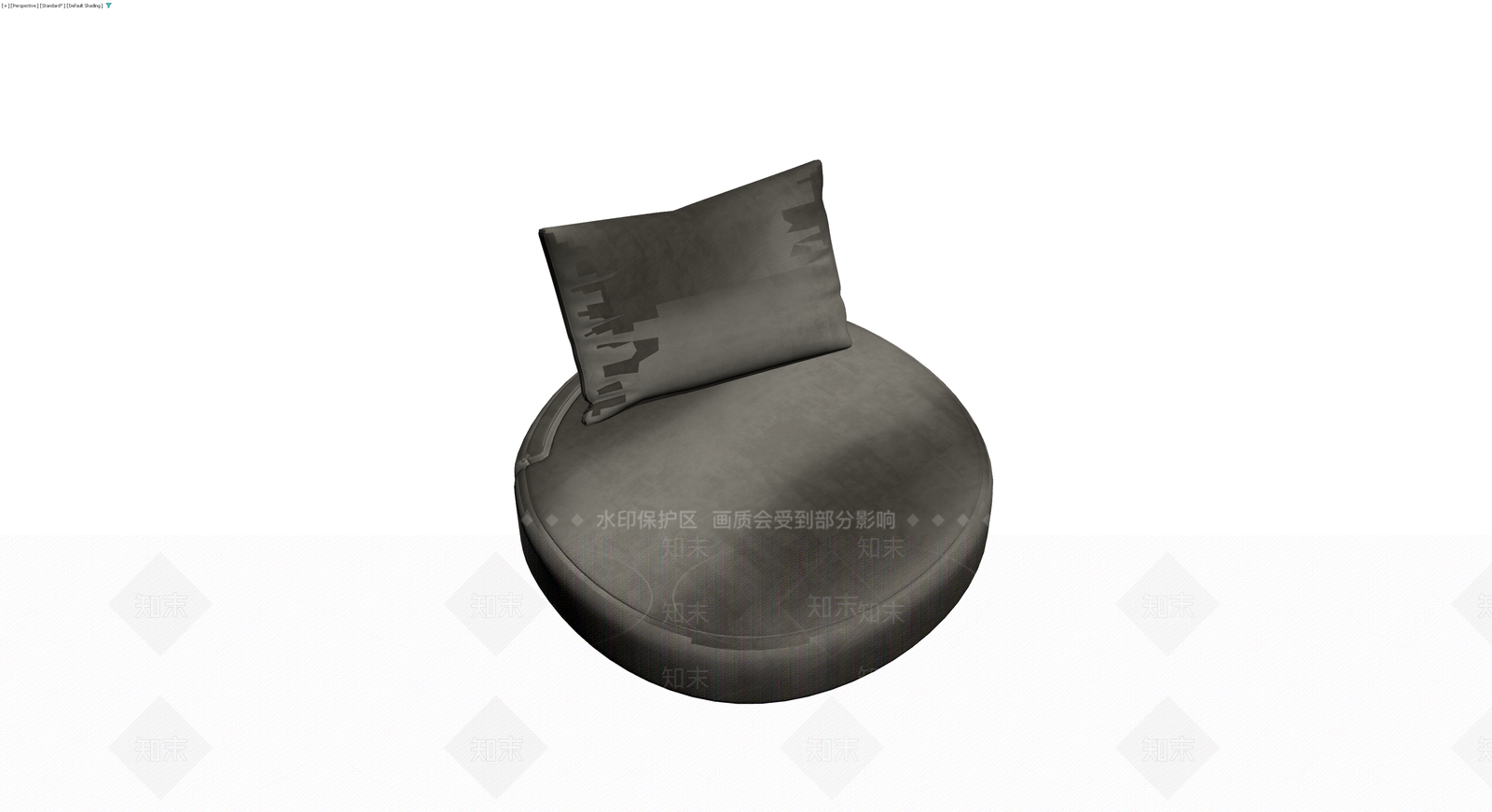 圆形灰色软包沙发3D模型下载【ID:1230355272】