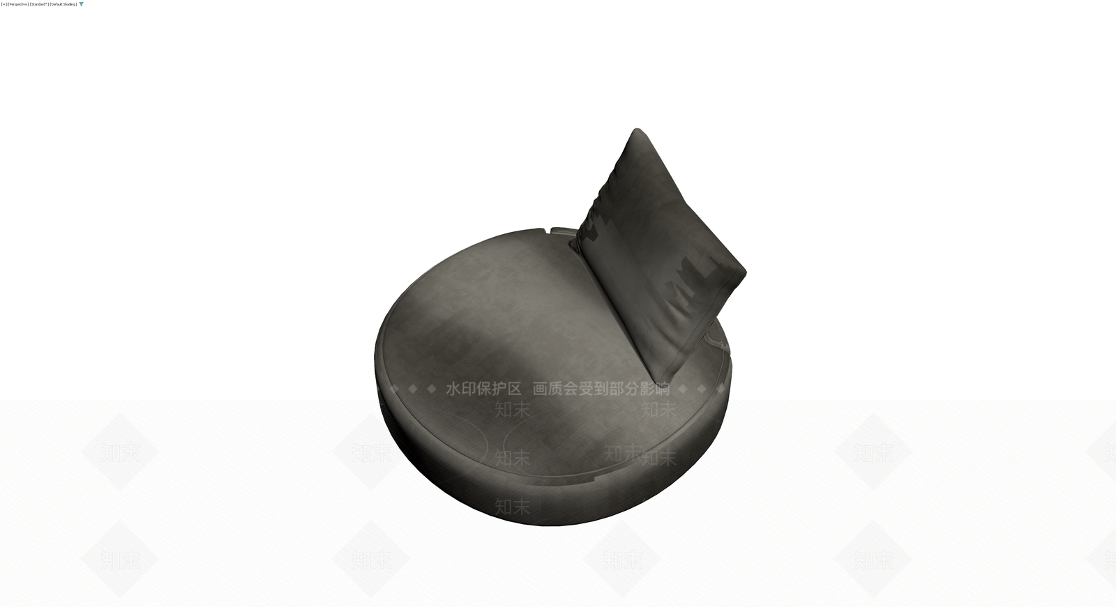 圆形灰色软包沙发3D模型下载【ID:1230355272】