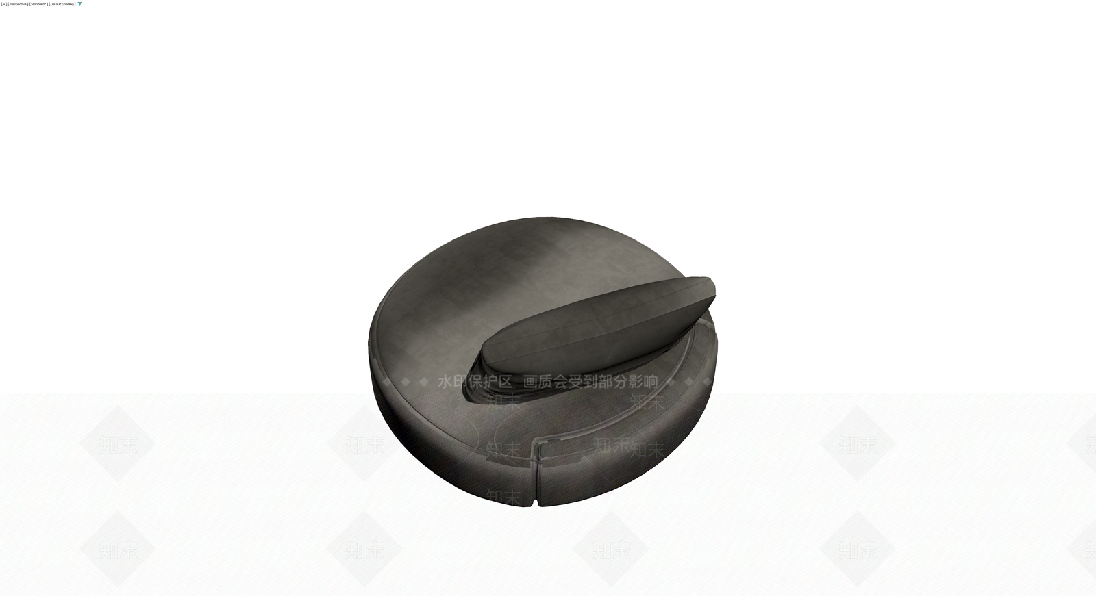 圆形灰色软包沙发3D模型下载【ID:1230355272】