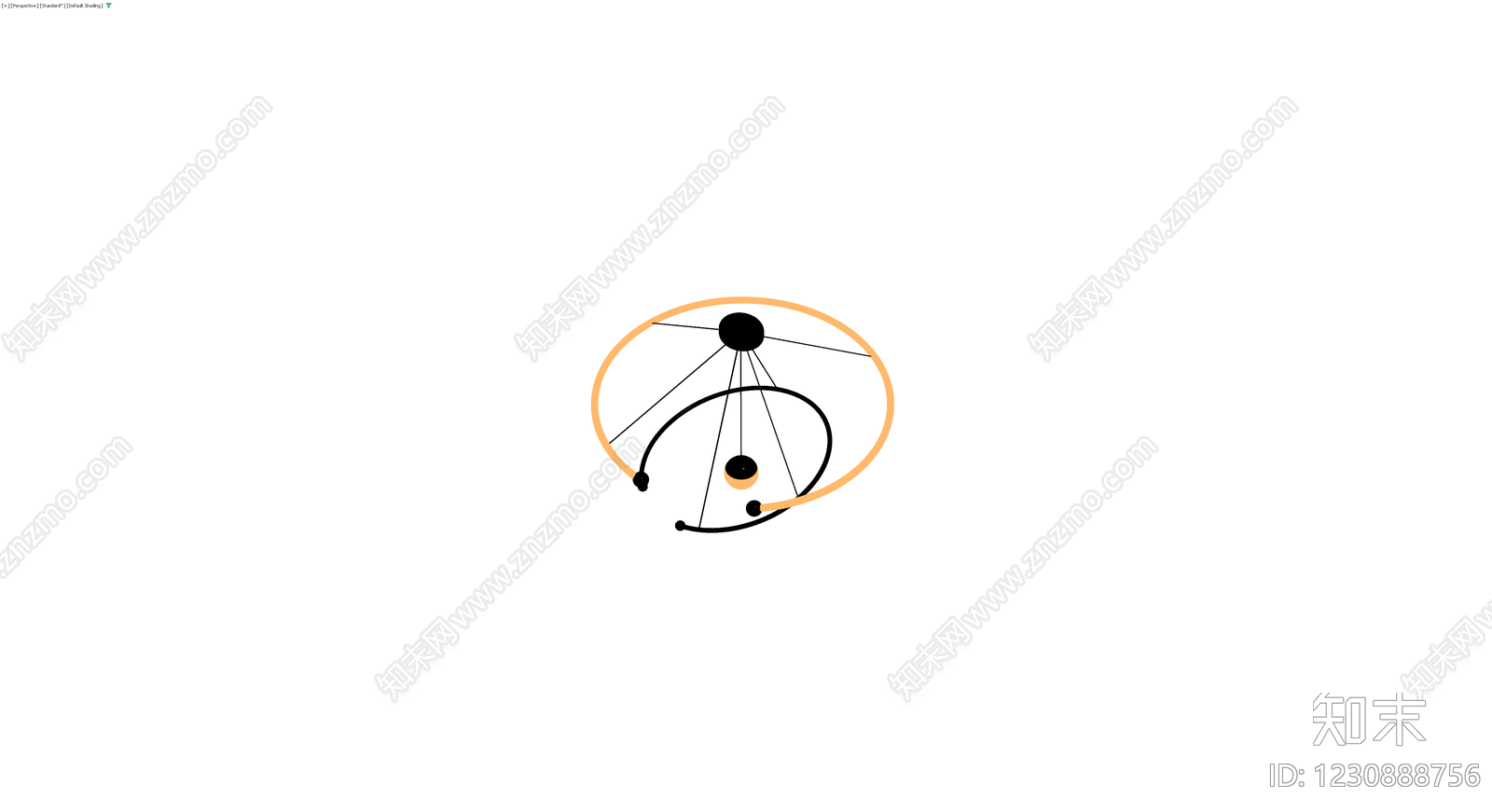 现代风格悬挂式吊灯3D模型下载【ID:1230888756】