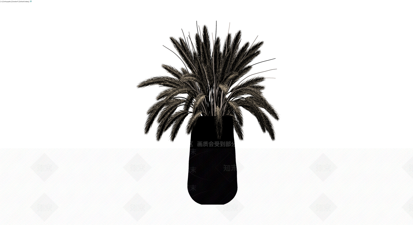 黑色花瓶配干花盆栽3D模型下载【ID:1229606730】