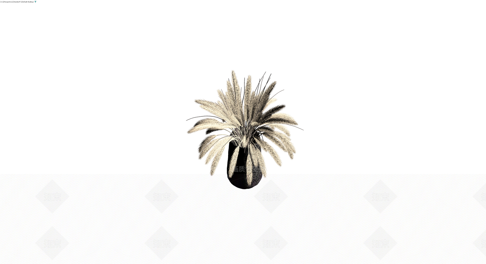 黑色花瓶配干花盆栽3D模型下载【ID:1229606730】