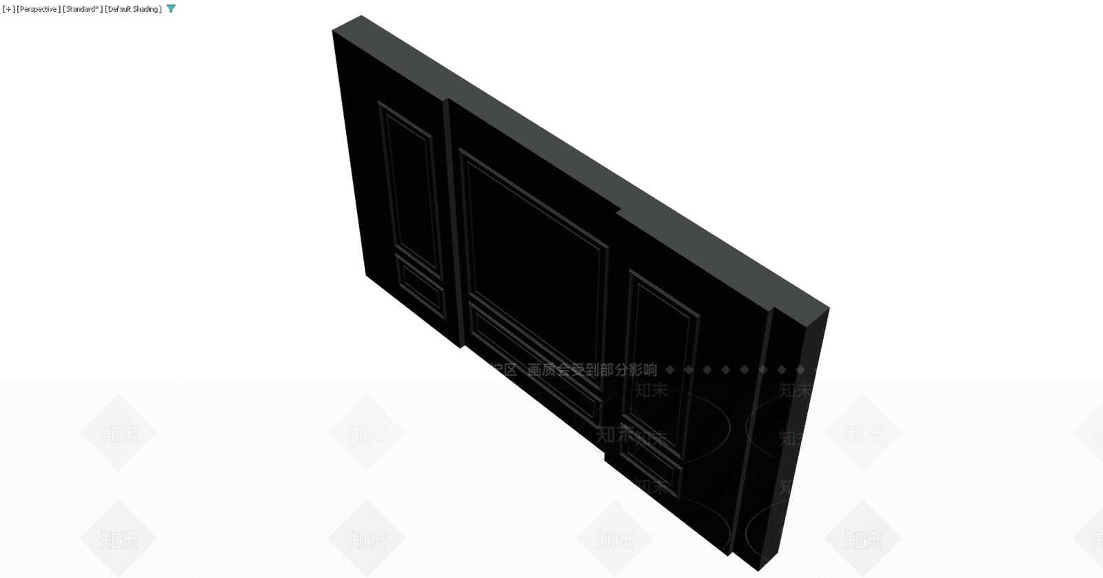 黑色装饰护墙板组件3D模型下载【ID:1229591764】