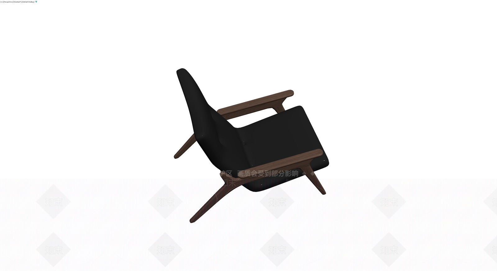 黑色软包木质扶手椅3D模型下载【ID:1230709463】