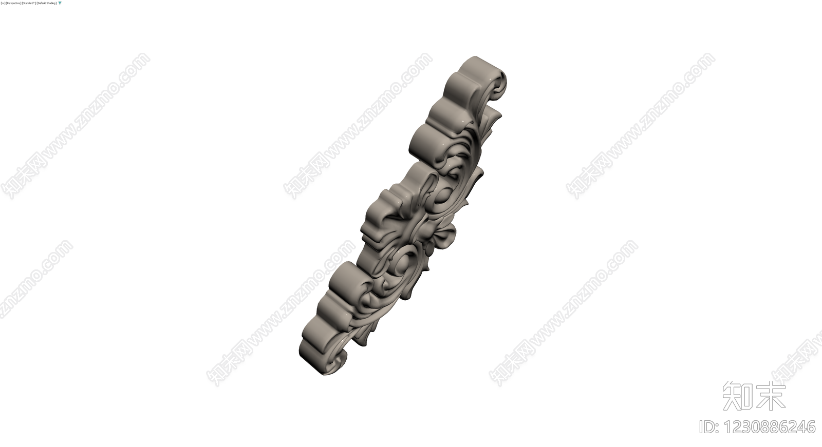 欧式卷草纹装饰构件3D模型下载【ID:1230886246】