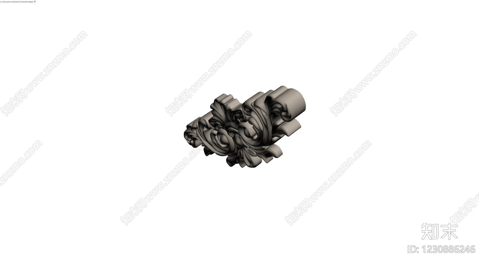 欧式卷草纹装饰构件3D模型下载【ID:1230886246】