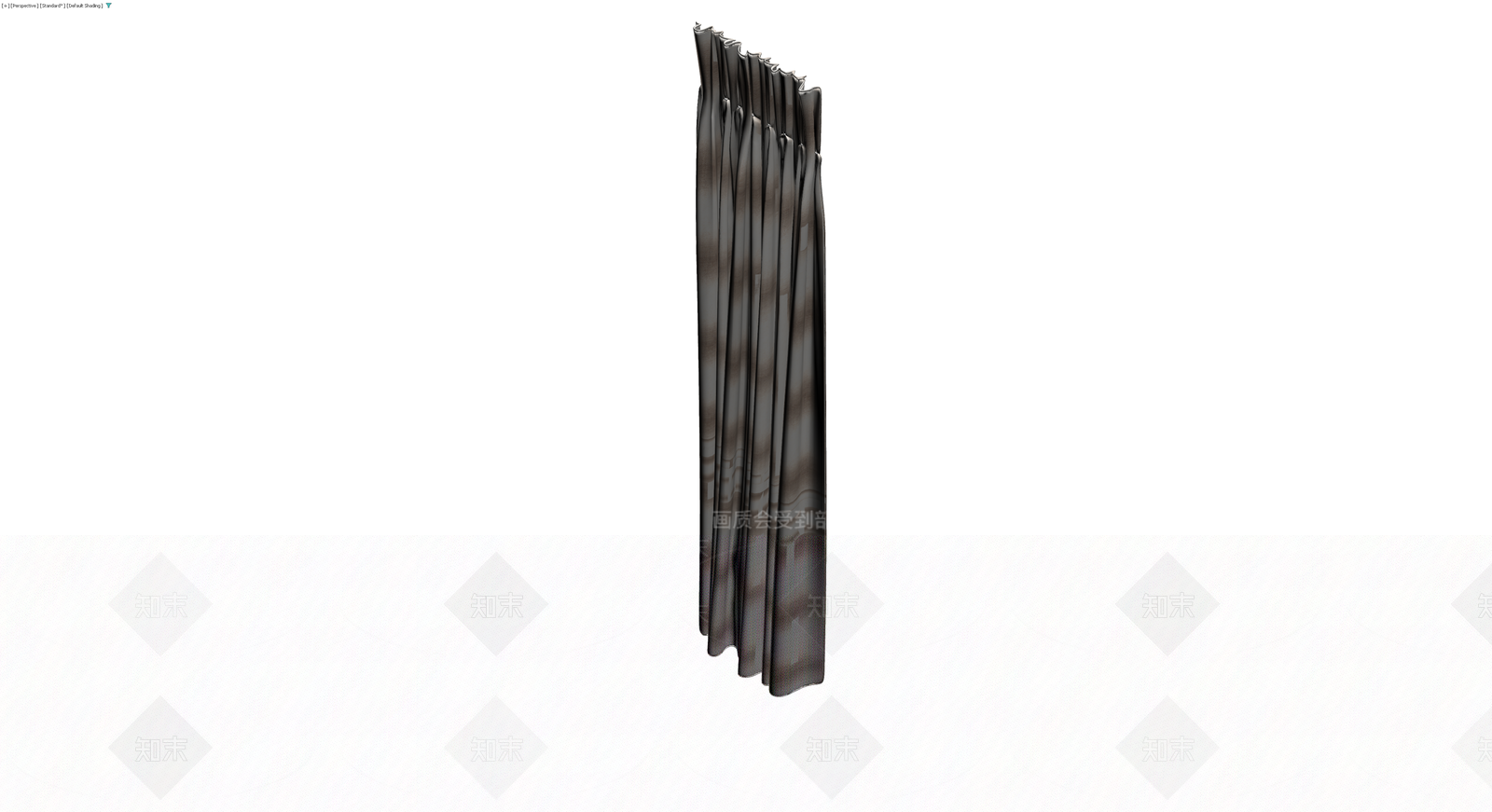 灰褐色渐变褶皱窗帘3D模型下载【ID:1229854367】