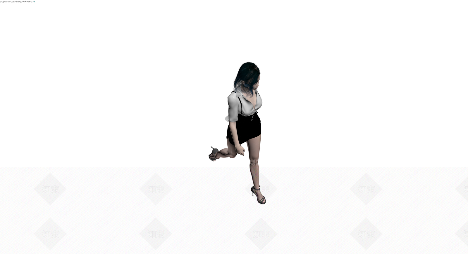 蓝发女性角色模型3D模型下载【ID:1230421789】