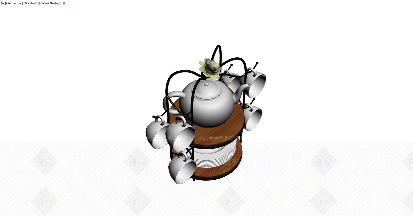 中式茶具置物架组合3D模型下载【ID:1229588182】