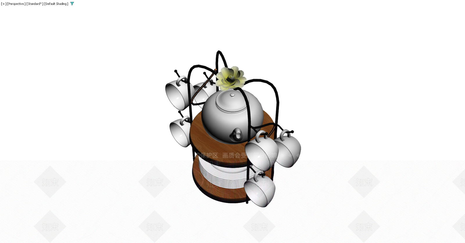 中式茶具置物架组合3D模型下载【ID:1229588182】