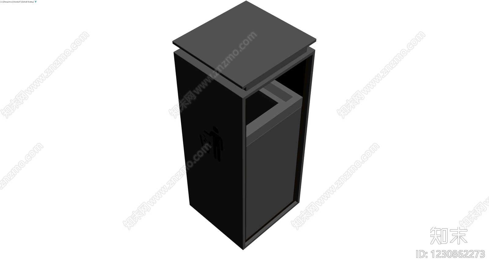 现代双分类户外垃圾桶3D模型下载【ID:1230862273】