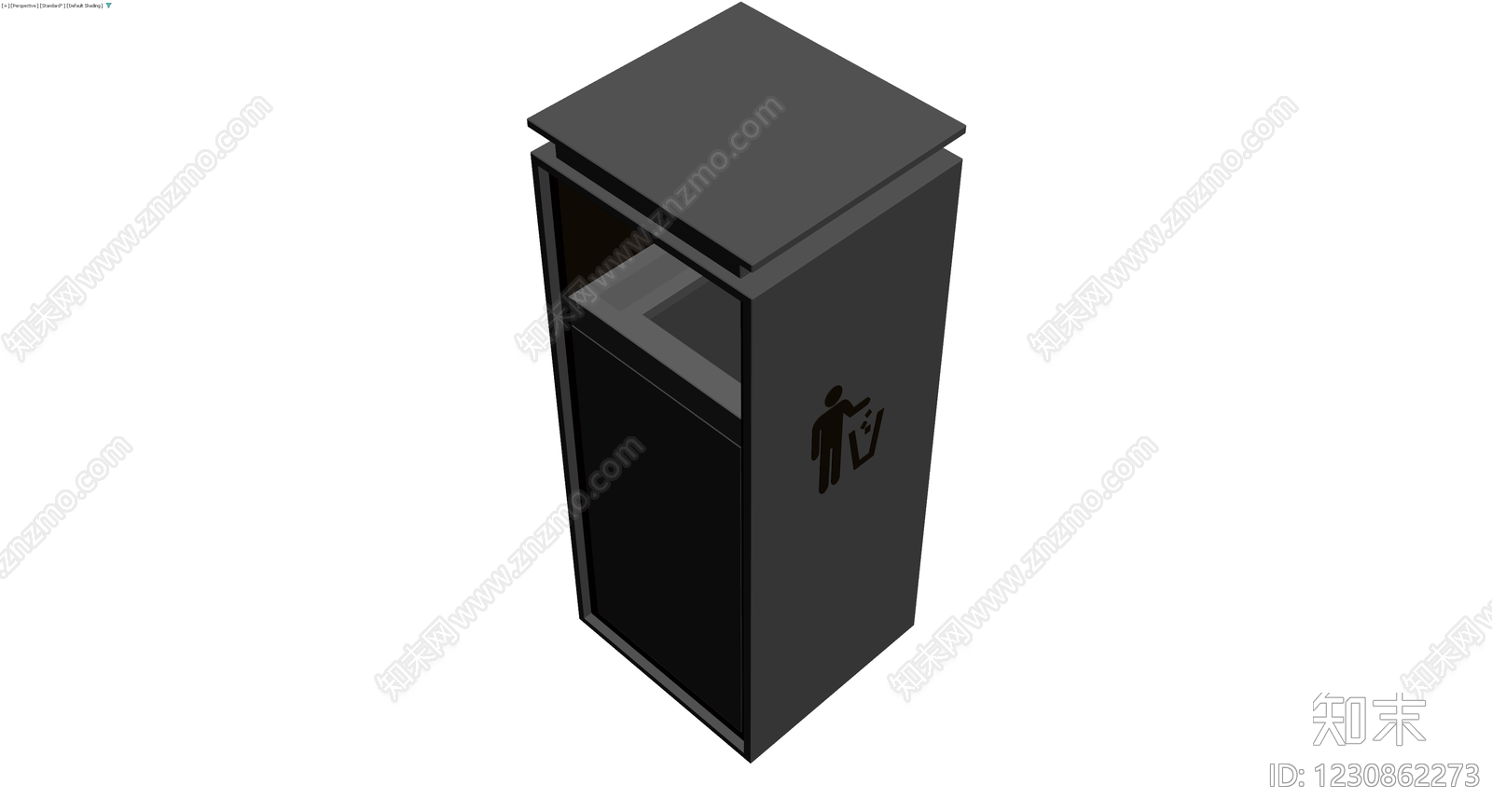 现代双分类户外垃圾桶3D模型下载【ID:1230862273】