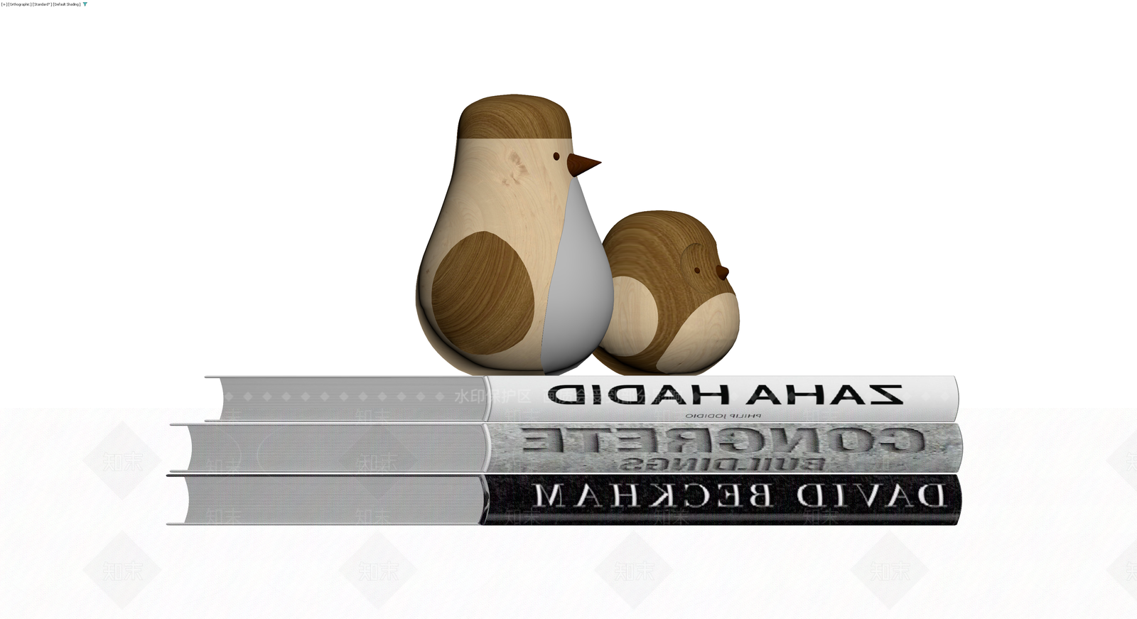 木质小鸟摆件组合3D模型下载【ID:1230431274】