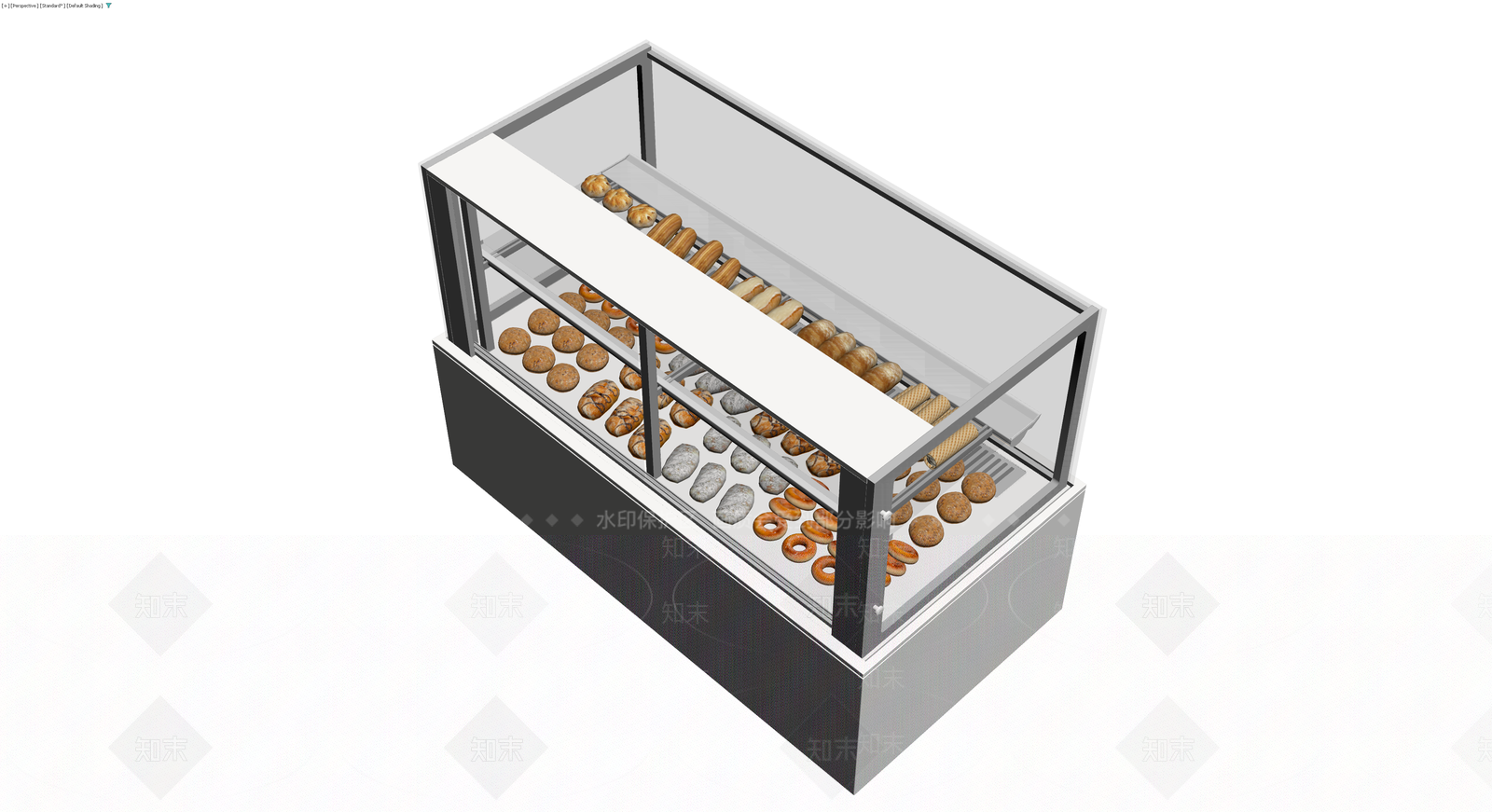 商用面包展示柜3D模型下载【ID:1229972735】