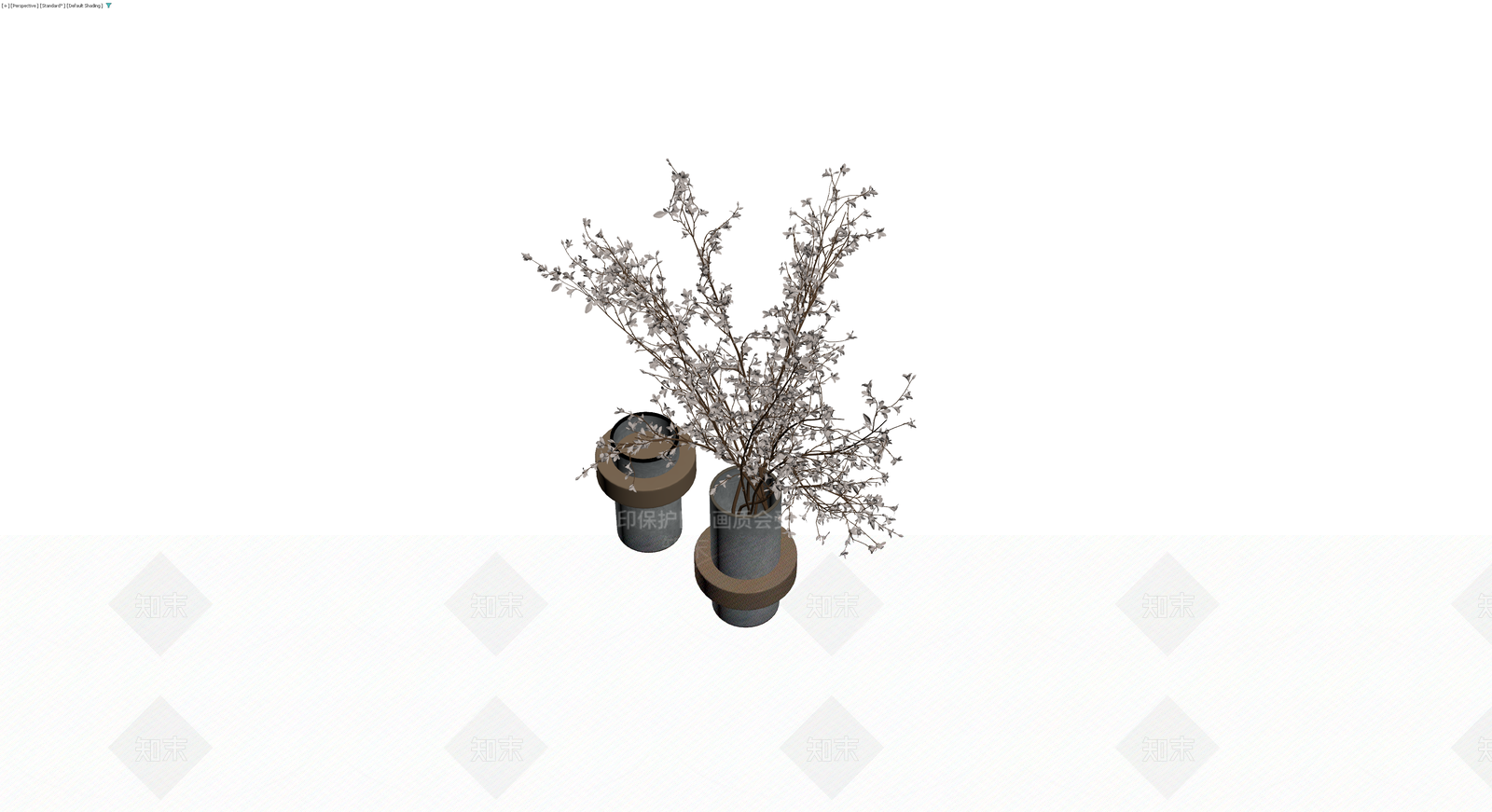 双盆组合盆栽植物3D模型下载【ID:1230387113】
