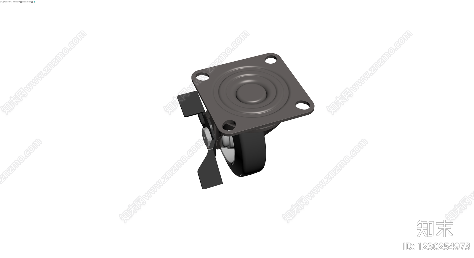 带刹车脚轮组件3D模型下载【ID:1230254973】
