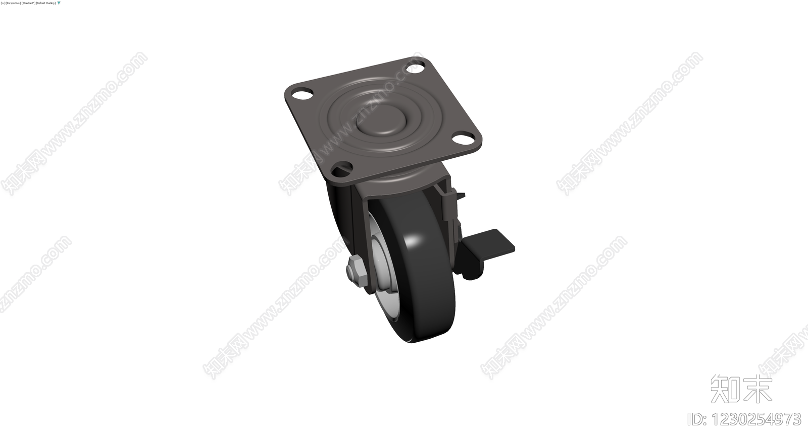 带刹车脚轮组件3D模型下载【ID:1230254973】