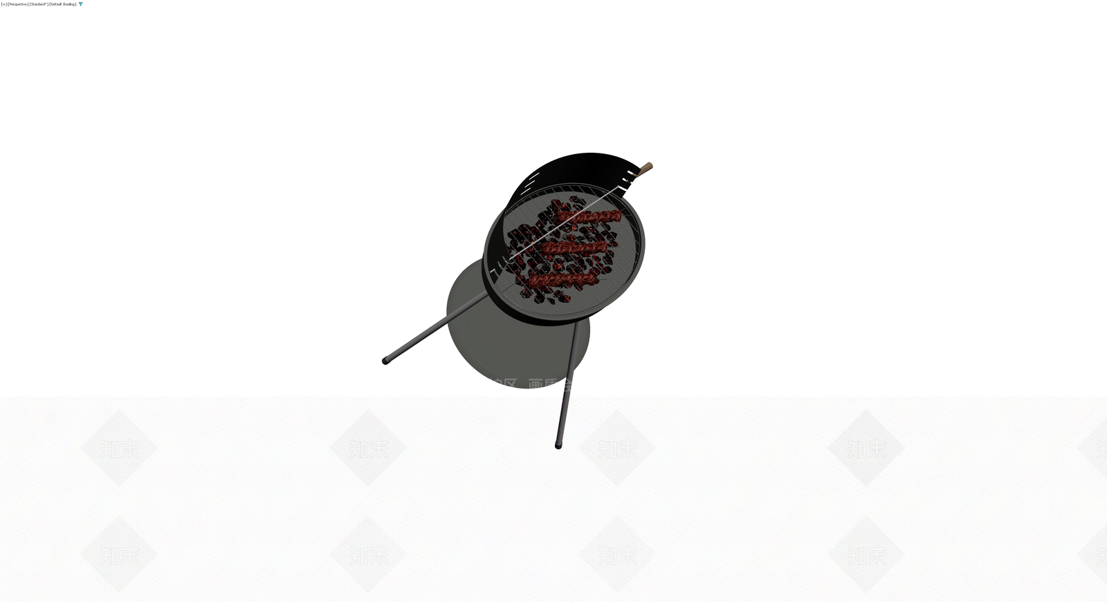 户外烧烤架带烤肉3D模型下载【ID:1229624125】