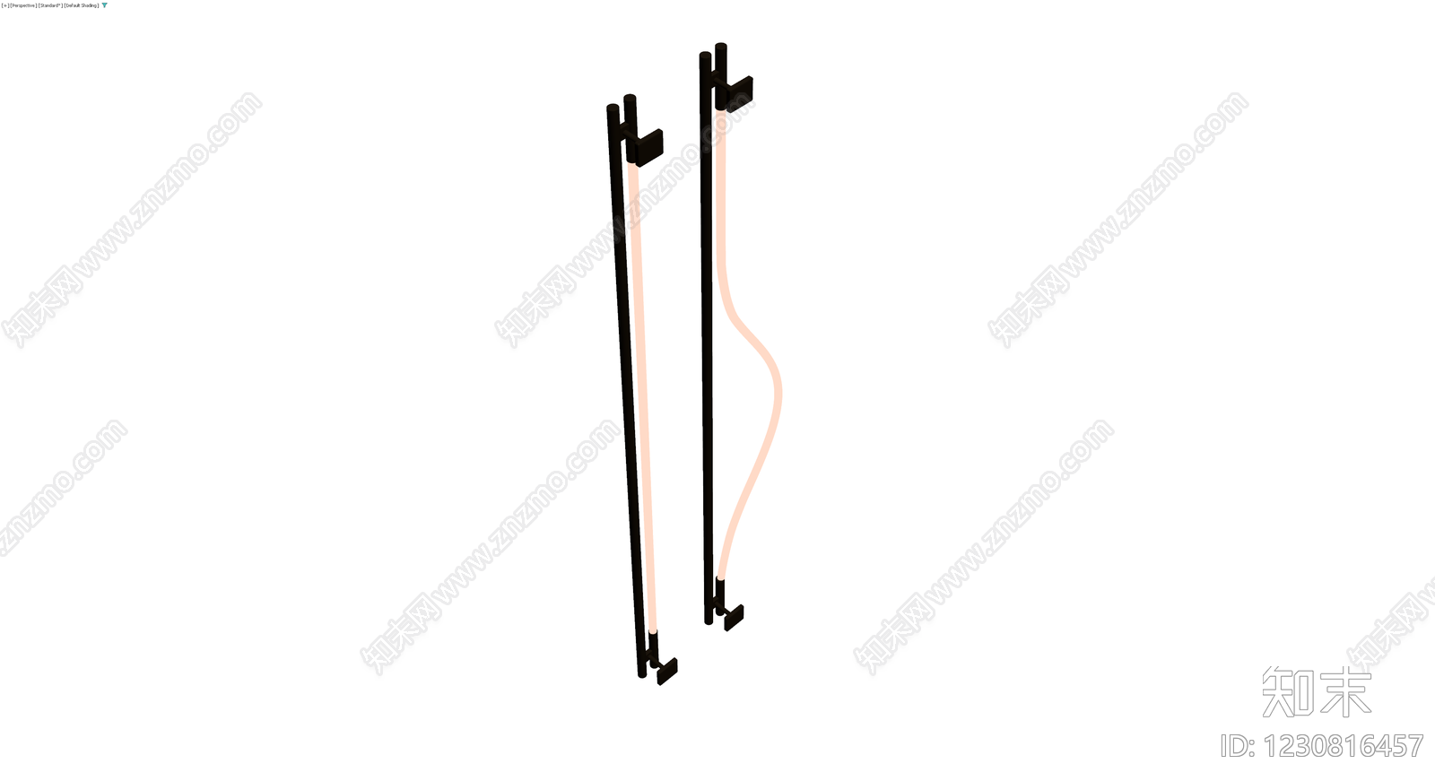 双杆落地衣架3D模型下载【ID:1230816457】