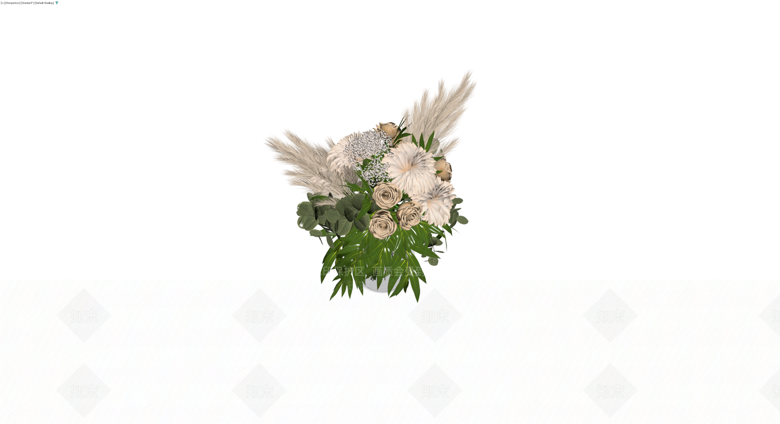 花瓶花卉组合盆栽3D模型下载【ID:1230551114】