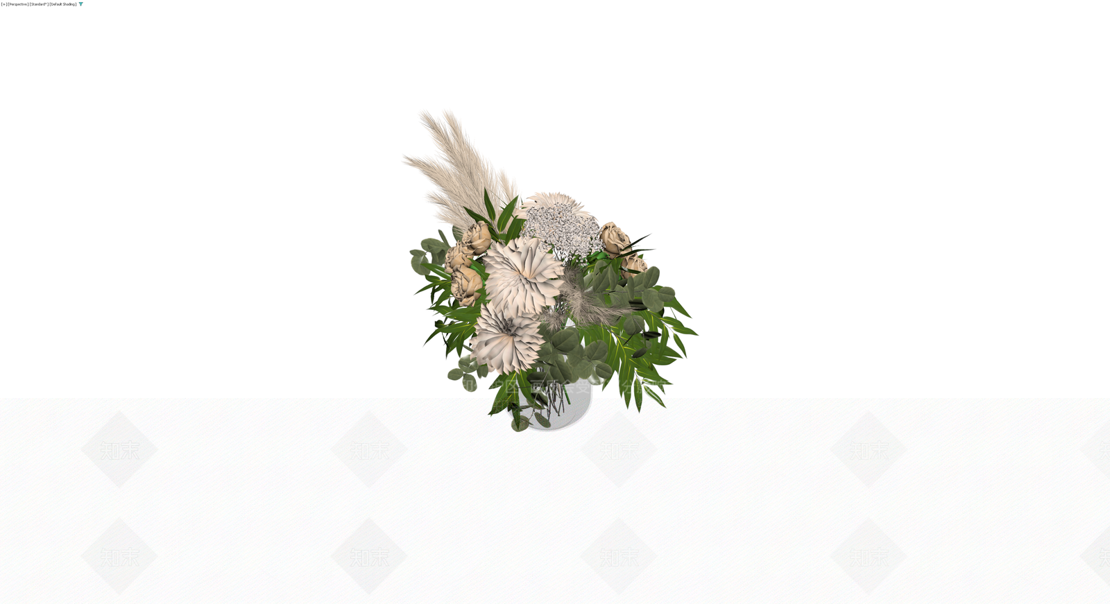 花瓶花卉组合盆栽3D模型下载【ID:1230551114】