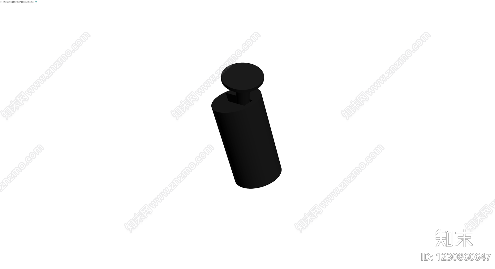 黑色圆柱形按压泵头3D模型下载【ID:1230860647】