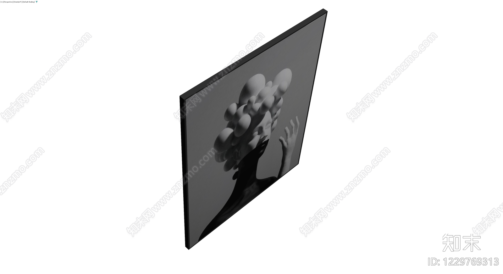 黑白风格人物雕塑画3D模型下载【ID:1229769313】
