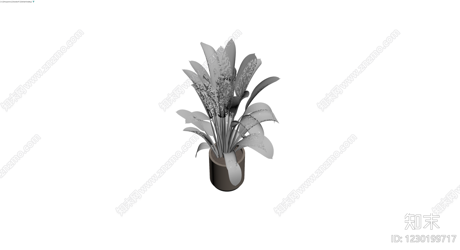 盆栽植物带盆灰模3D模型下载【ID:1230199717】