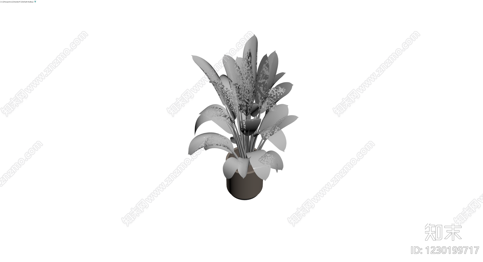 盆栽植物带盆灰模3D模型下载【ID:1230199717】