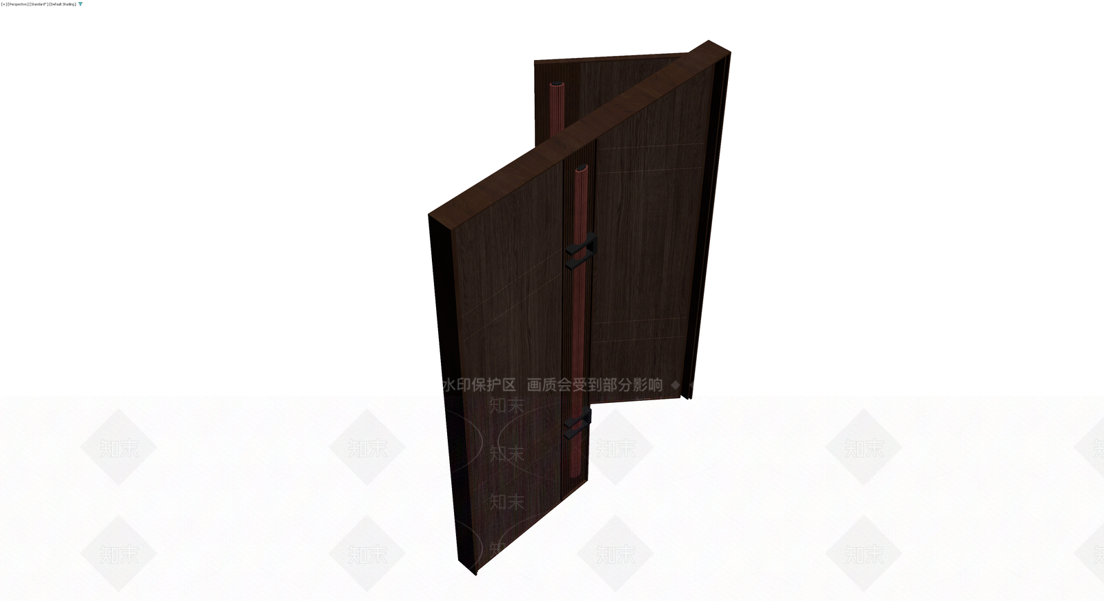 深色木纹双开门体3D模型下载【ID:1230362843】