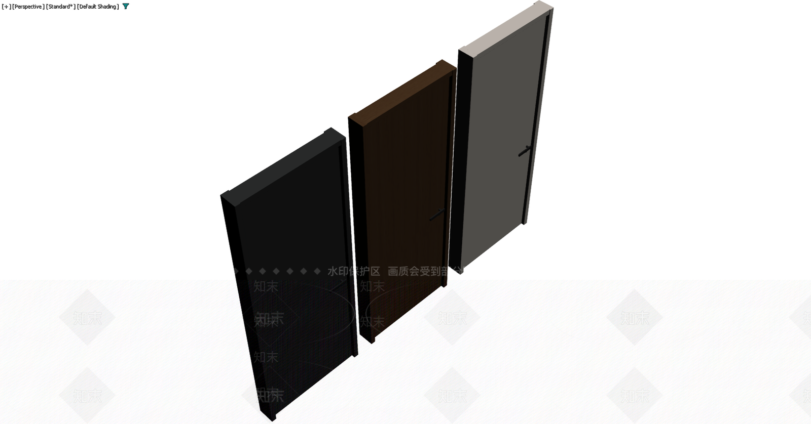 三扇不同颜色门板组合3D模型下载【ID:1229585537】