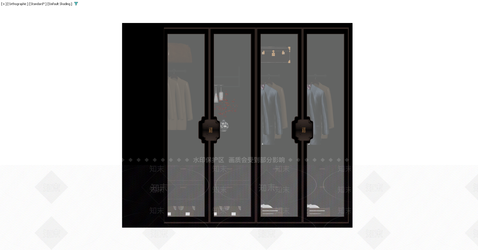 中式四门玻璃展示衣柜3D模型下载【ID:1229588330】