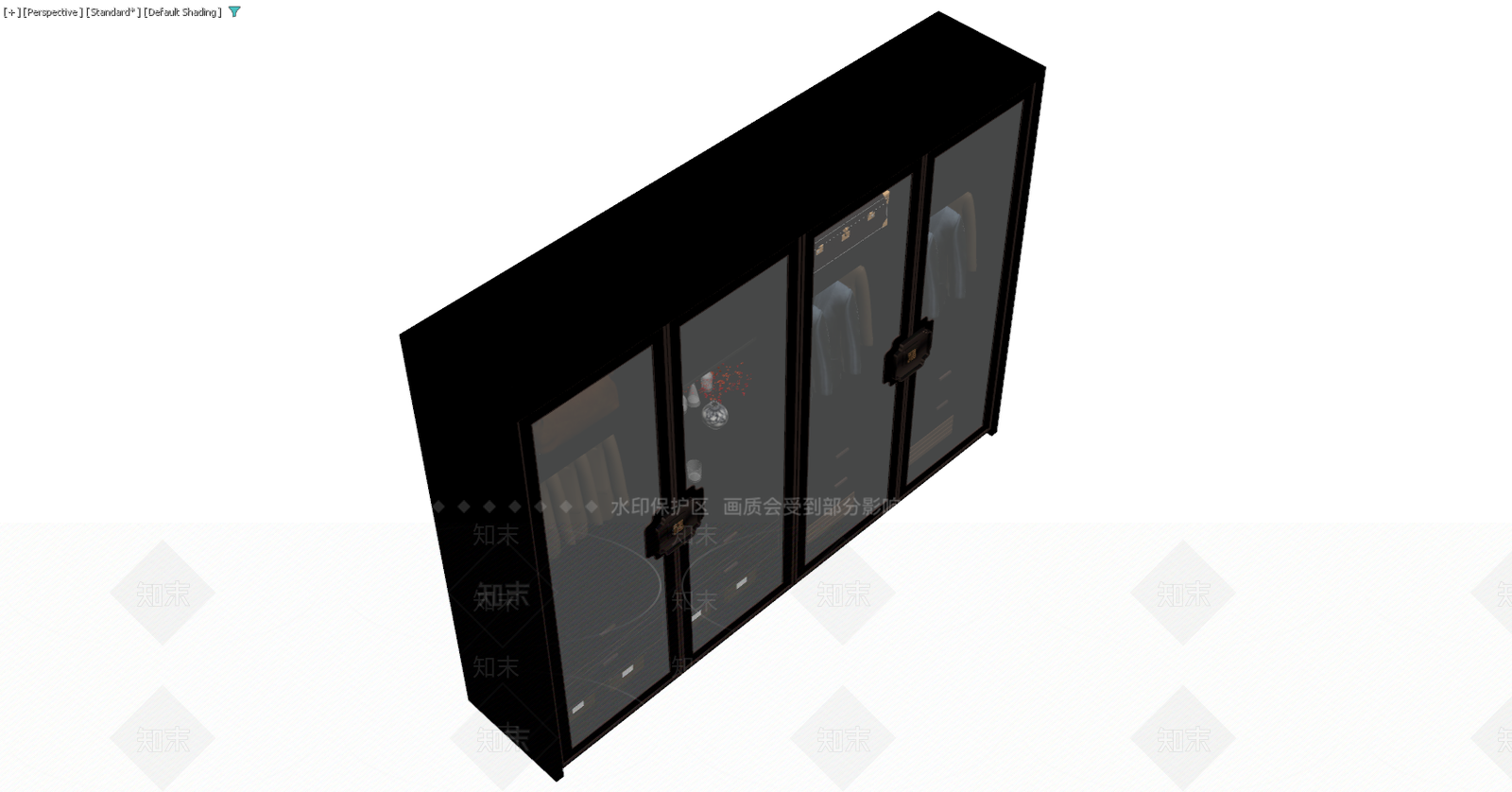中式四门玻璃展示衣柜3D模型下载【ID:1229588330】