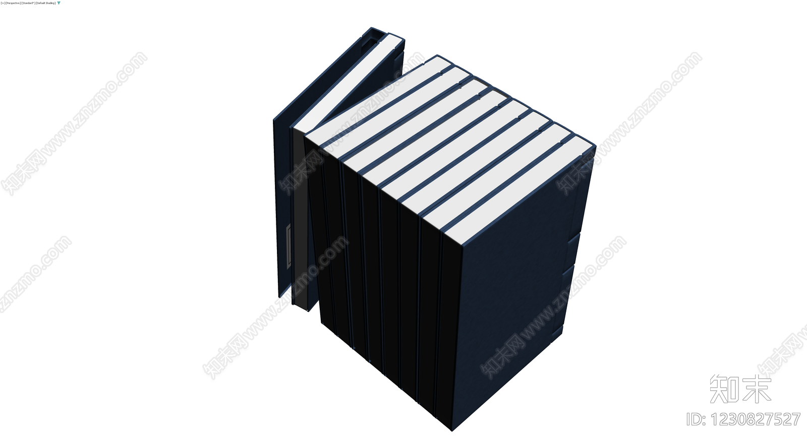 深蓝色精装书籍组合3D模型下载【ID:1230827527】
