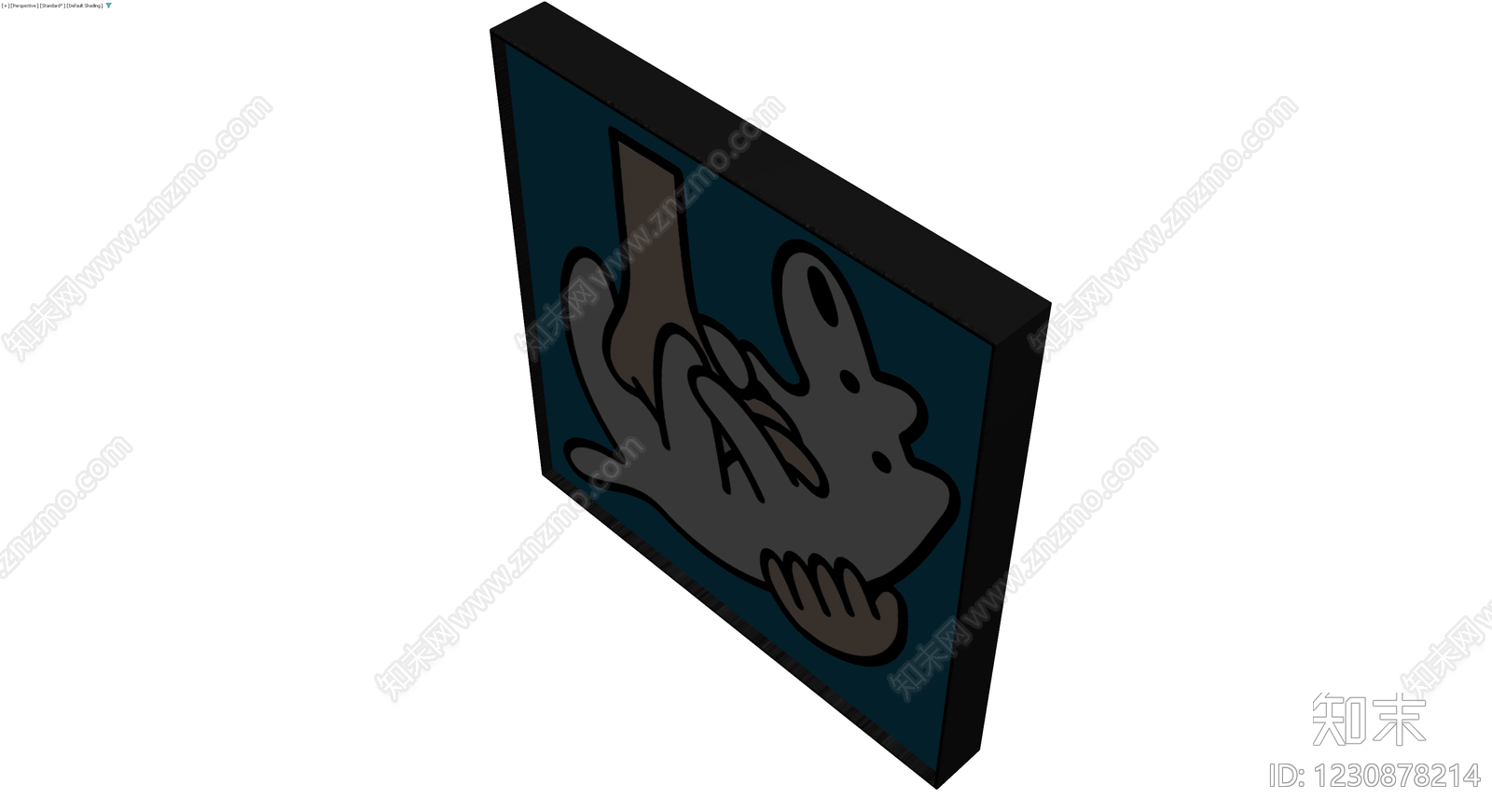 卡通风格挂画装饰3D模型下载【ID:1230878214】