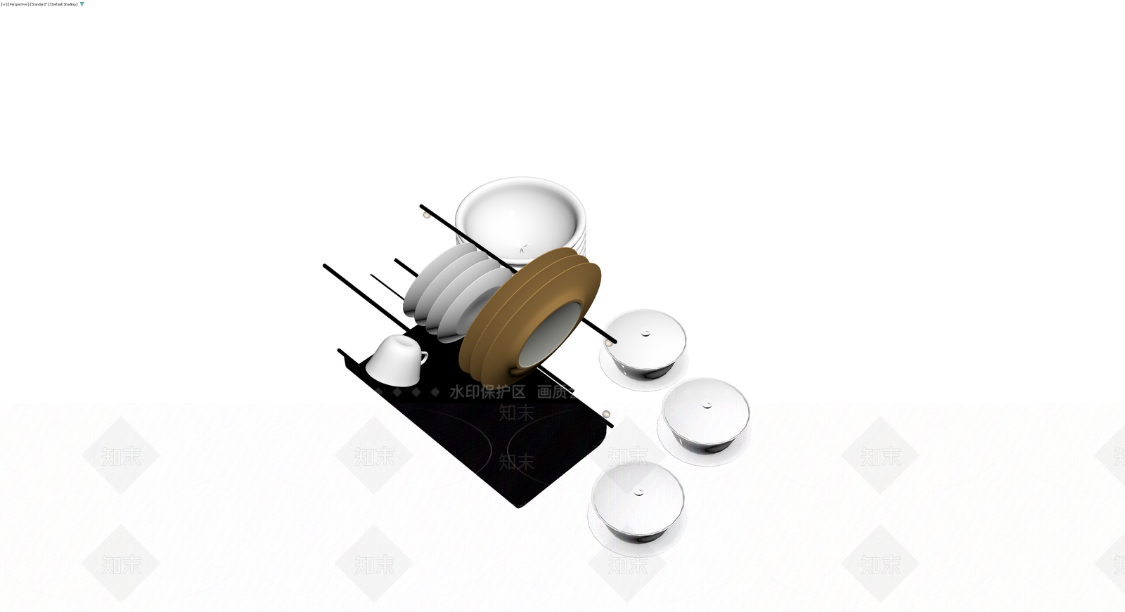 中式茶具组合套装3D模型下载【ID:1230599128】