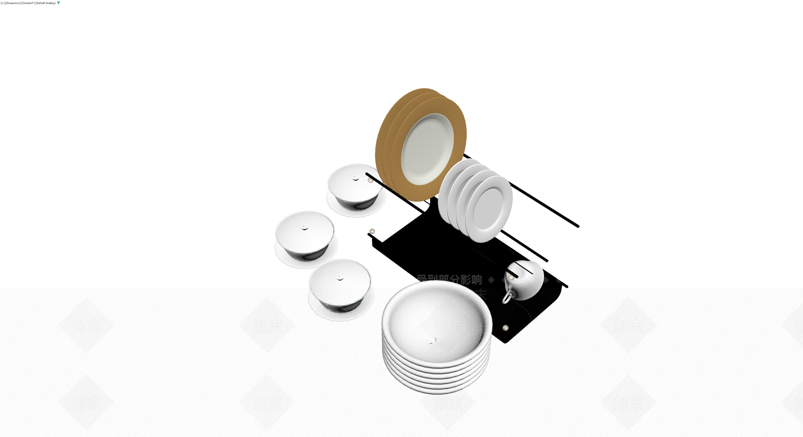 中式茶具组合套装3D模型下载【ID:1230599128】