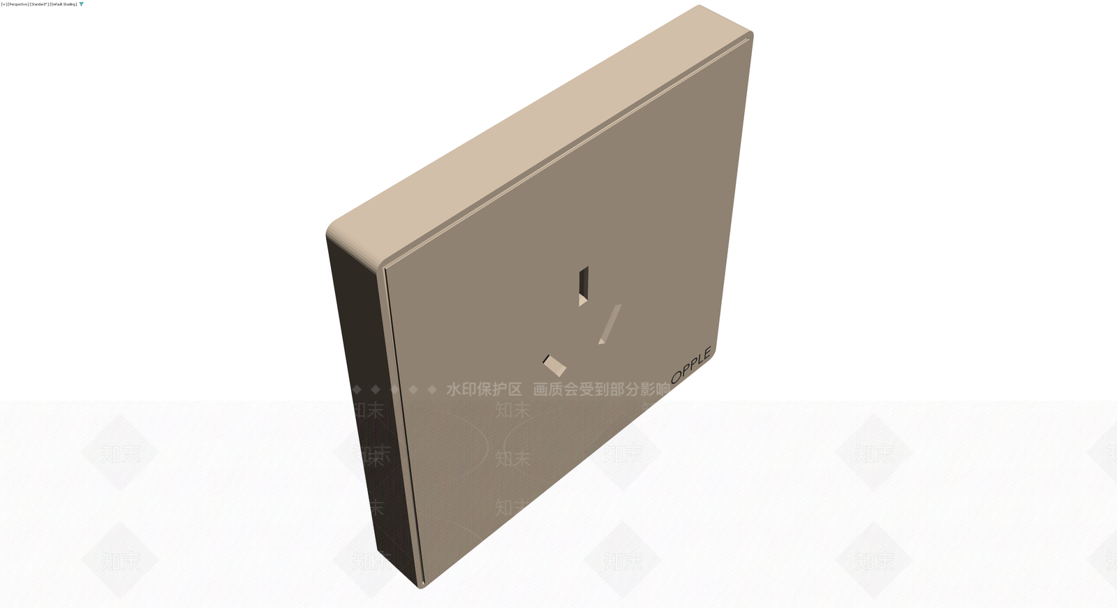 欧普品牌三孔插座面板3D模型下载【ID:1229635017】